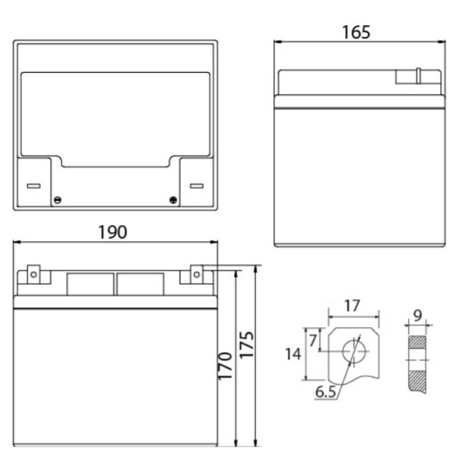 Аккумулятор герметичный VRLA свинцово-кислотный SECURITY FORCE SF 1240 (12V/40Ah)