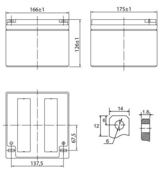 Аккумулятор герметичный VRLA свинцово-кислотный SECURITY FORCE SF 1226 (12V/26Ah)