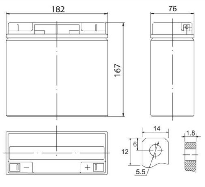 Аккумулятор герметичный VRLA свинцово-кислотный SECURITY FORCE SF 1218 (12V/18Ah)