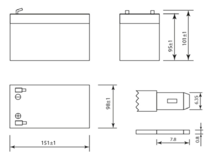 Аккумулятор герметичный VRLA свинцово-кислотный SECURITY FORCE SF 1212 (12V/12Ah)