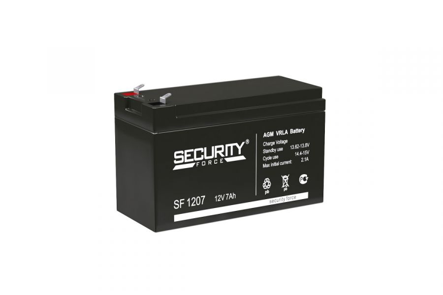 Аккумулятор герметичный VRLA свинцово-кислотный SECURITY FORCE SF 1207 (12V/7Ah)
