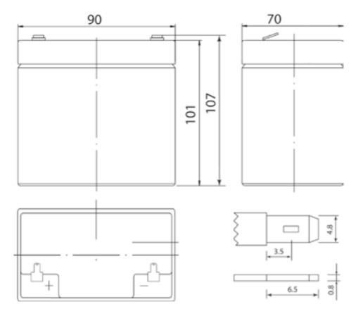 Аккумулятор герметичный VRLA свинцово-кислотный SECURITY FORCE SF 12045 (12V/4,5Ah)