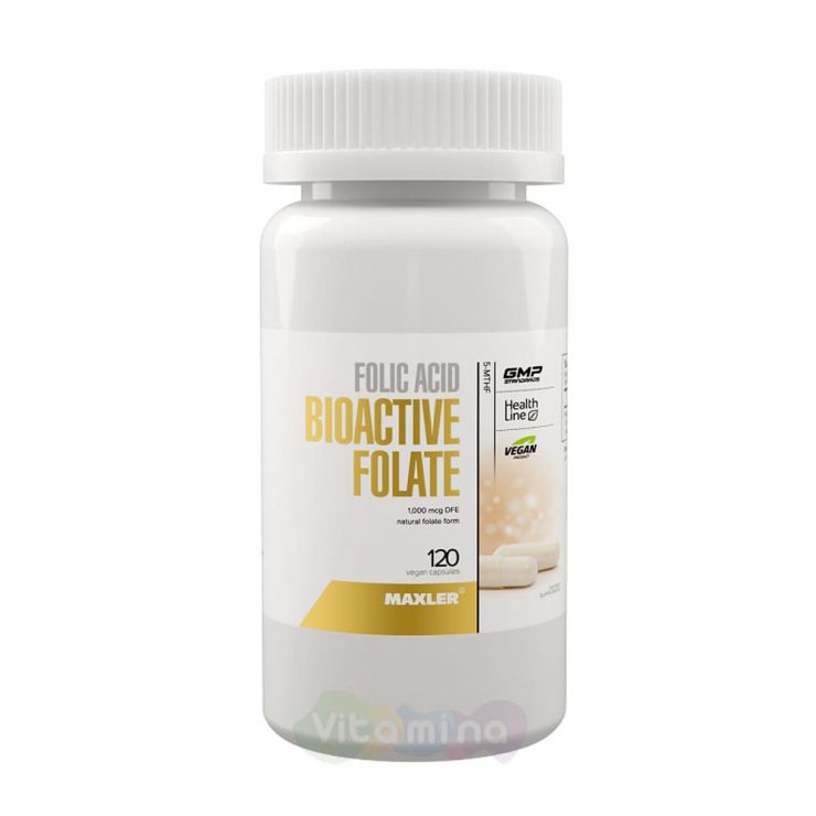 MAXLER Биоактивный фолат Folic Acid Bioactive Folate, 120 капс