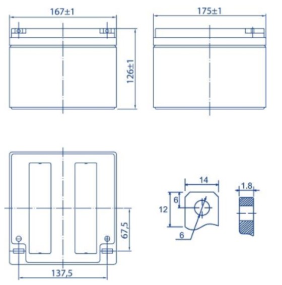 Аккумулятор герметичный VRLA свинцово-кислотный OPTIMUS OP 1226 (12V/26Ah)