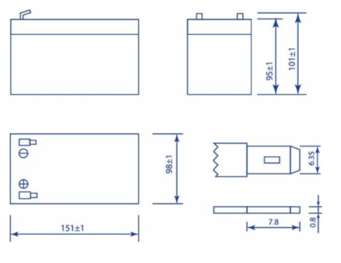 Аккумулятор герметичный VRLA свинцово-кислотный OPTIMUS OP 1212 (12V/12Ah)