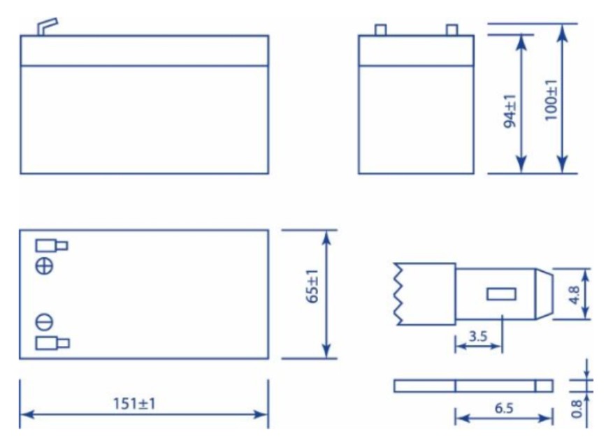Аккумулятор герметичный VRLA свинцово-кислотный OPTIMUS OP 1207 (12V/7Ah)