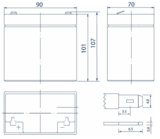 Аккумулятор герметичный VRLA свинцово-кислотный OPTIMUS OP 12045 (12V/4,5Ah)