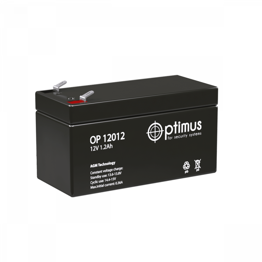 Аккумулятор герметичный VRLA свинцово-кислотный OPTIMUS OP 12012 (12V/1,2Ah)