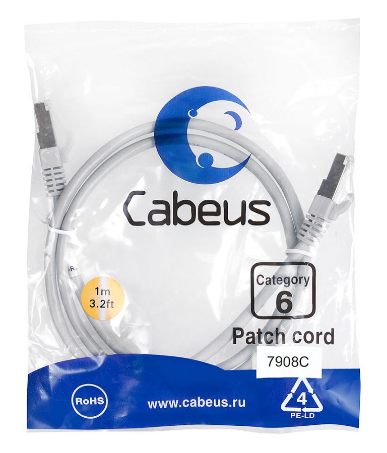 CABEUS ПАТЧ-КОРД S/FTP 7908c