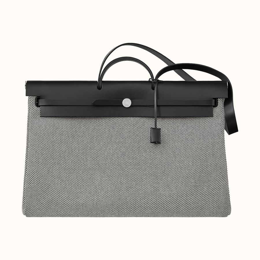 Сумка Hermes Zip 50 retourne cabine bag (Écru/Noir/Noir)