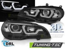 Фары черные, Tuning-tec, с 3D DRL на БМВ Х5 Е70