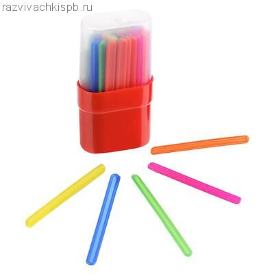 Счетные палочки 50 штук, микс, в пластиковом пенале