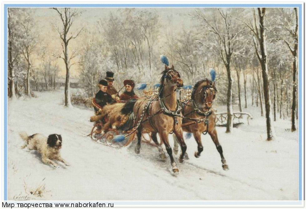 Набор для вышивания "00156 A riding tour in the snow"