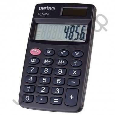Кальк.PERFEO PF_B4856, карманный, 8-разр., черный