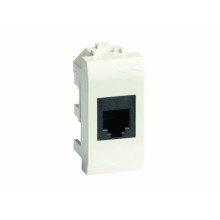 DKC Ком.роз. RJ45 кат.5e экран. (8P8C, Hyperline, Dual IDC: 110&Krone) Brava, белая, 1мод 76457B
