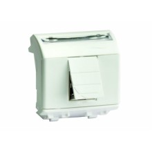 DKC Ком.роз. RJ45 кат.5e экран. (8P8C, Hyperline, Dual IDC: 110&Krone) Brava, белая, 2мод 76450B