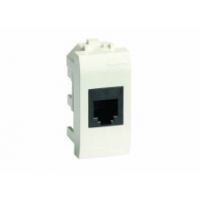 DKC Ком.роз. RJ45 кат.6 (8P8C, Hyperline, Dual IDC: 110&Krone) Brava, белая, 1мод 76458B