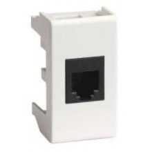 DKC Ком.роз. RJ45 кат.6 экран. (8P8C, Hyperline, Dual IDC: 110&Krone) Viva, белая, 1мод 45068