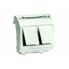 DKC Ком.роз. двойная RJ45 кат.5e, Brava, слон.кость, 2мод 75656S