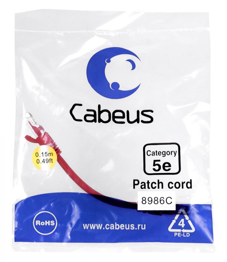 CABEUS ПАТЧ-КОРД U/UTP 8986c