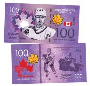 100 dollars Canada - Wayne Gretzky (Уэйн Гретцки). Легенды хоккея (Canadian Hockey Legends). UNC Oz ЯМ