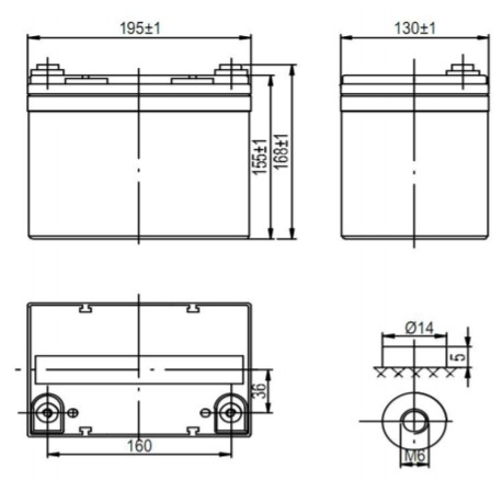 Аккумулятор герметичный VRLA свинцово-кислотный DELTA DTM 1233 L