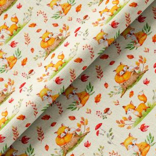 Хлопок лисята в осеннем лесу 50х46 limit