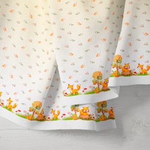 Бордюр хлопок лисята в осенних деревьях 25*75 limit