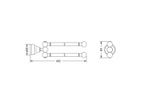 Полотенцедержатель двойной Jorger DELPHI 109.00.002 схема 2