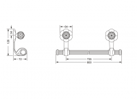 Полотенцедержатель Jorger FLORALE CRYSTAL 600.00.040 схема 2