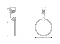 Кольцо для полотенец Jorger FLORALE CRYSTAL 600.00.047 схема 2
