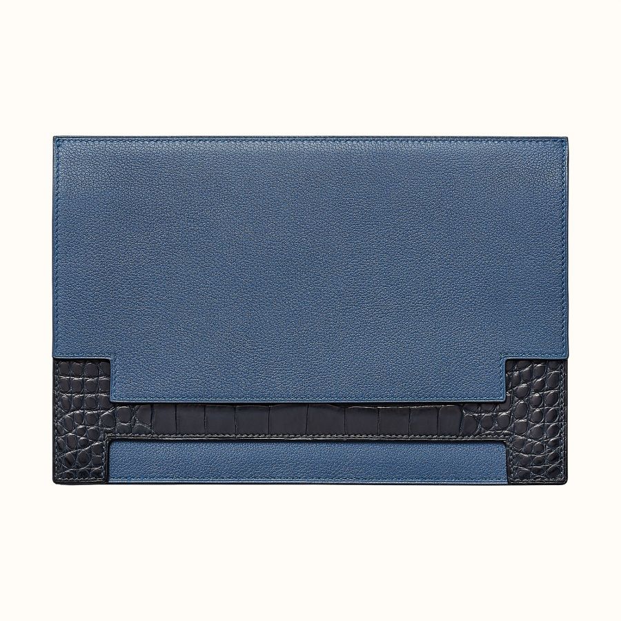 Клатч Multiplis Hermes document holder (Bleu Brighton/Bleu Marine)