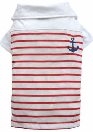 Поло "Якорь" красная полоска(XS, S,  L, XL)
