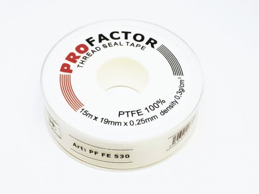 Лента фум 3/4" (19мм)*0.25мм*15м PROFACTOR (белая) (PF FE 530)