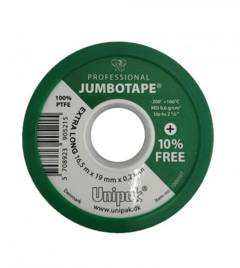 лента фум JUMBOTAPE (16,5м х 19мм х 0.2 мм) зел. упак.