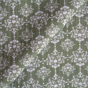 Муслин двухслойный Винтажный узор на зеленом 50х45 limit