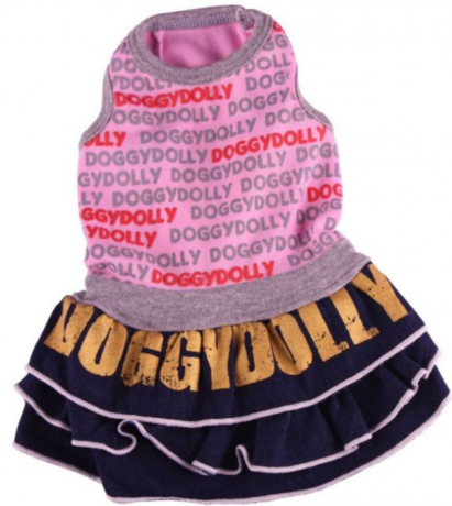 Летний платье-костюм" Doggy dolly" розовый(XS, XL )