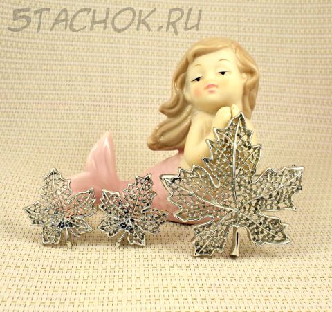 Брошь и клипсы "Кленовый лист" (Sarah Coventry США)