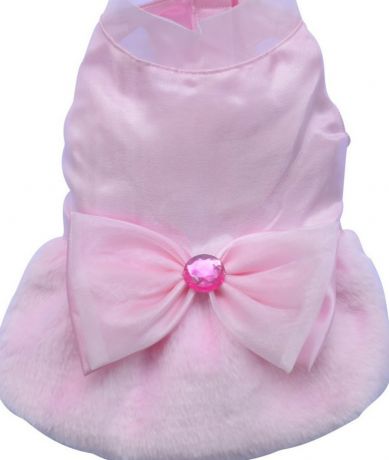 Платье "Плюшевая юбочка" розовое (XS, XL)