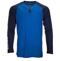 Футболка с длинным рукавом Bauer Long Sleeve Henley, Royal (SR)