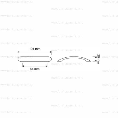 Мебельная ручка-скоба Linea Cali Rococo 1285