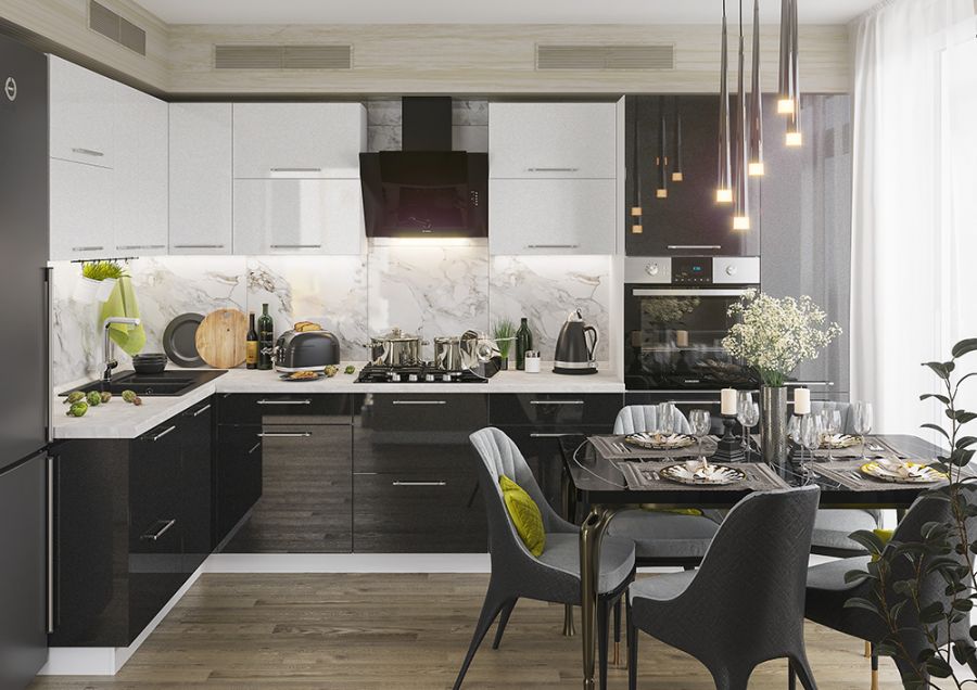 Кухонный гарнитур Олива металлик (Интерьер-Центр)