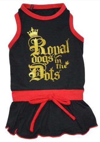 Платье " Royal dog" красно-черное для мопсов и французских  бульдогов(LM)