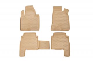 Коврики в салон HYUNDAI Santa Fe 05/2010-2012, 4 шт. (полиуретан, бежевые)