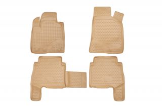 Коврики в салон HYUNDAI Santa Fe 2006-2010, 4 шт. (полиуретан, бежевые)