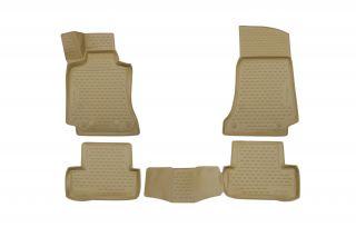 Коврики 3D в салон MERCEDES-BENZ С-Class W205, 2014->,  4 шт. (полиуретан, бежевые)