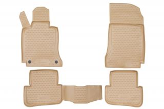 Коврики в салон MERCEDES-BENZ С-Class W204 2007-2014, 4 шт. (полиуретан, бежевые)