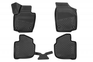 Коврики 3D в салон подходят для SKODA Rapid (I, Iр, II), 2013-2020, 2020->, лифтбек, 4шт. (полиуретан)