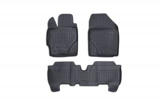 Коврики в салон TOYOTA Yaris 01/2006-2010, 3 шт. (полиуретан, серые)