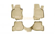 Коврики в салон VW Touareg II 2010-2015, 2015-03/2018, 4 шт. (полиуретан, бежевые)